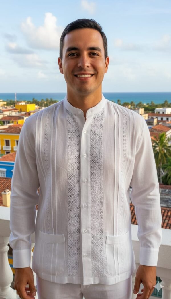 Guayabera puntada plumilla